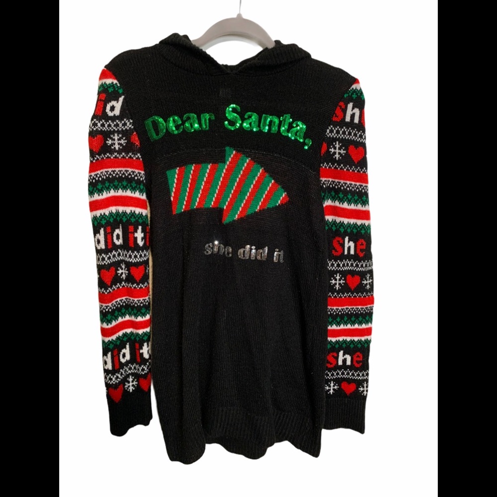 Ugly Christmas Sweater Dear Santa She Did It Med